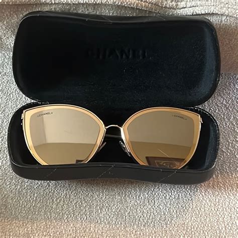 chanel cat eye sunglasses rose gold